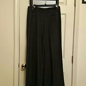 Wide leg pants with salior button front